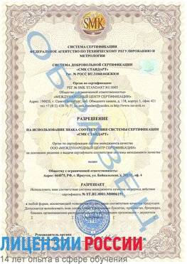 Образец разрешение Усинск Сертификат ISO 50001